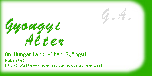 gyongyi alter business card