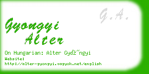 gyongyi alter business card